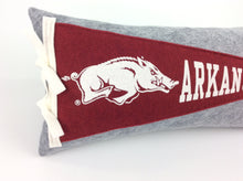 Load image into Gallery viewer, University of Arkansas Razorbacks Pennant Pillow