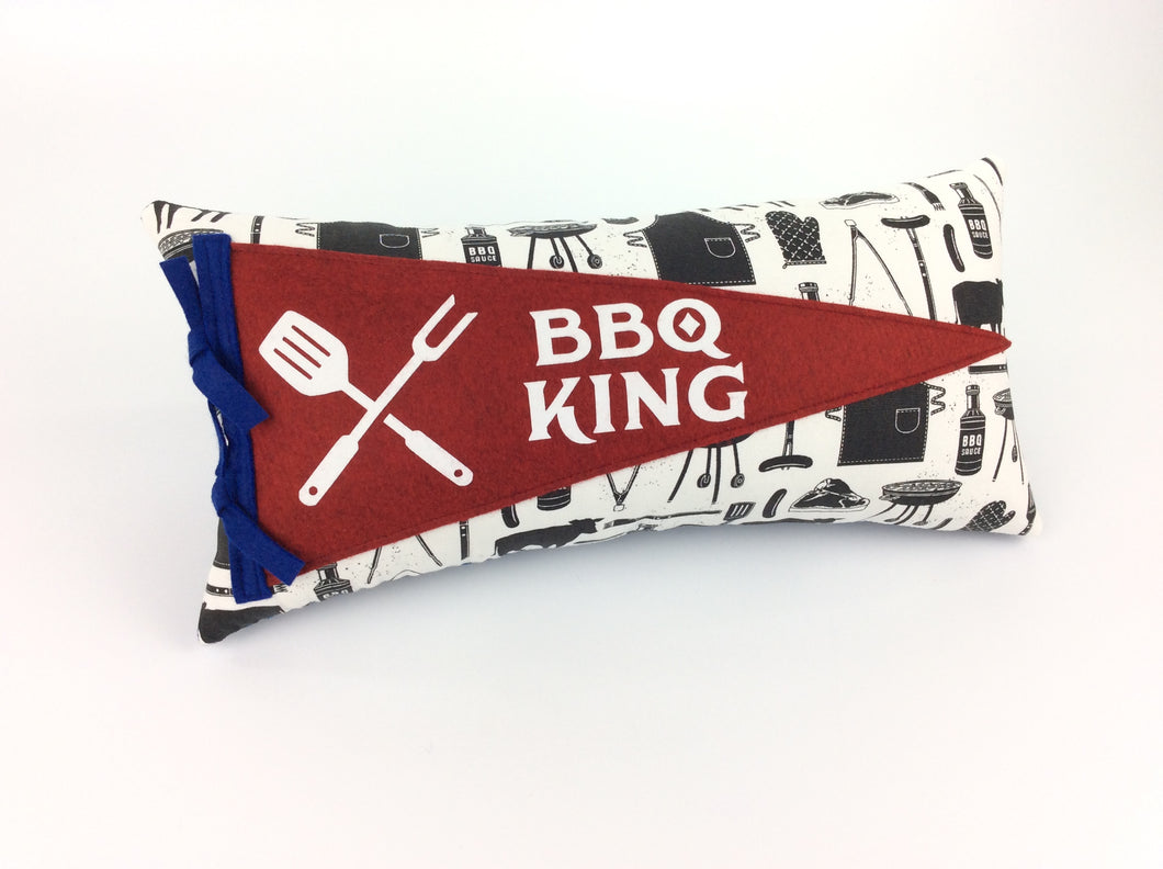 BBQ King pennant pillow