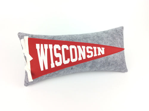 Wisconsin Pennant Pillow