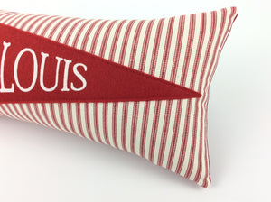 St. Louis Baseball Pennant Pillow red stripe