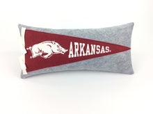 Load image into Gallery viewer, University of Arkansas Razorbacks Pennant Pillow