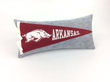 Load image into Gallery viewer, University of Arkansas Razorbacks Pennant Pillow