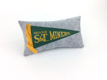 Load image into Gallery viewer, Missouri S&amp;T Pennant Pillow - Small 11 inches