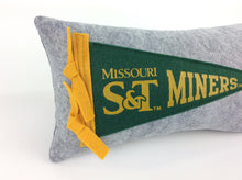 Load image into Gallery viewer, Missouri S&amp;T Pennant Pillow - Small 11 inches