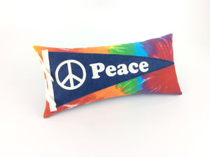 Peace Pennant Pillow Retro Tie Dye