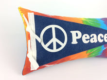 Load image into Gallery viewer, Peace Pennant Pillow Retro Tie Dye