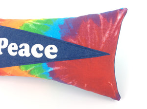 Peace Pennant Pillow Retro Tie Dye