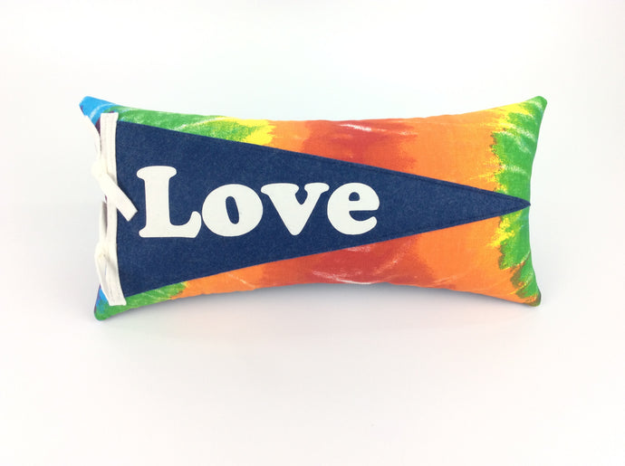 Love Pennant Pillow Retro Tie Dye