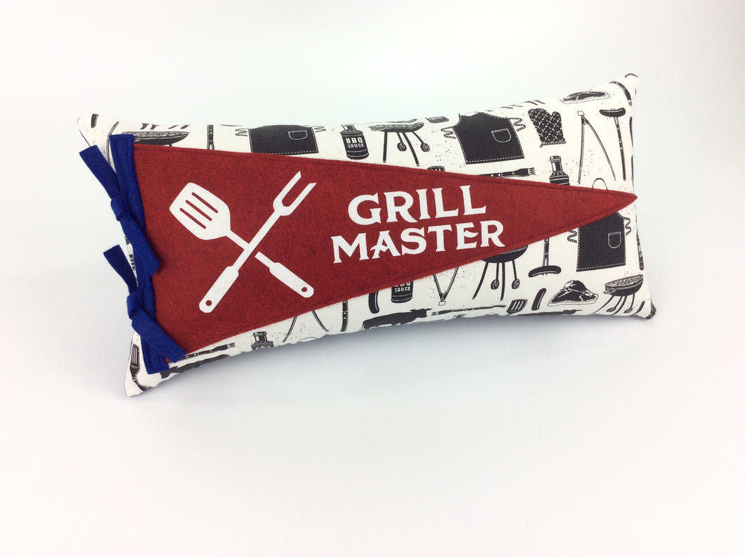 Grill Master pennant pillow