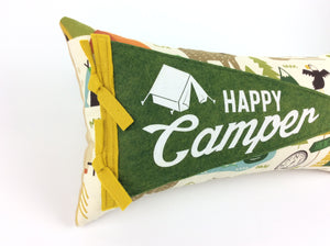 Happy Camper pennant pillow