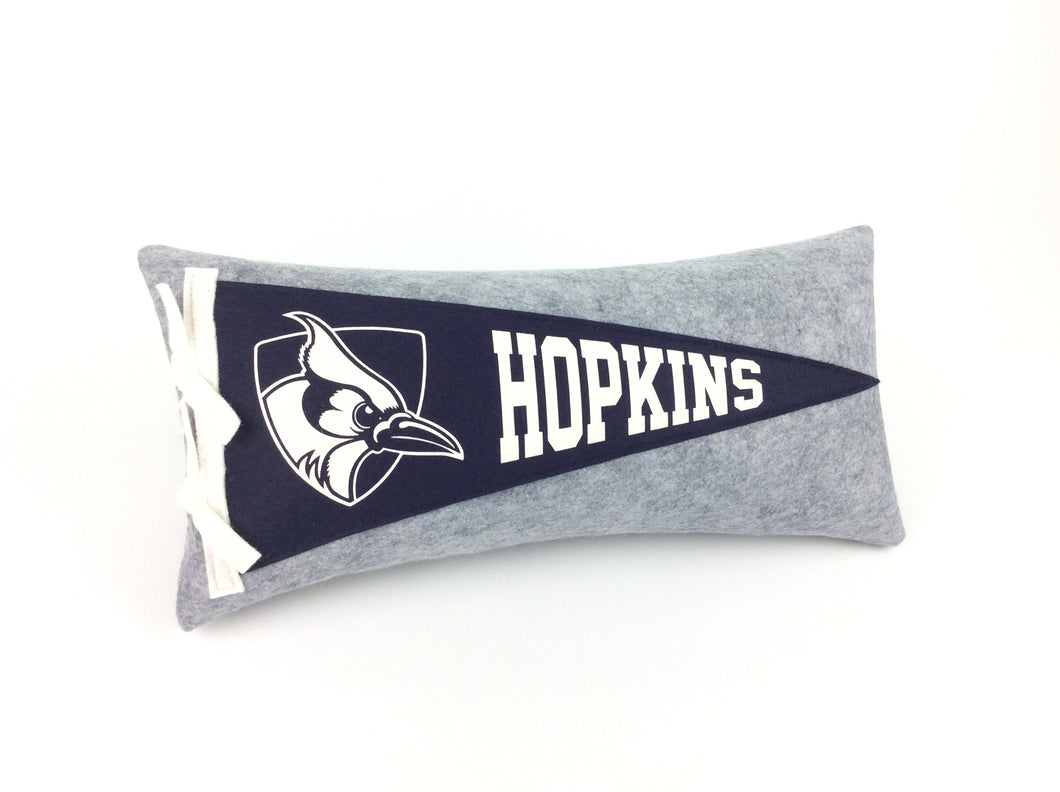 Custom order for Sloan -- Johns Hopkins Pennant Pillow